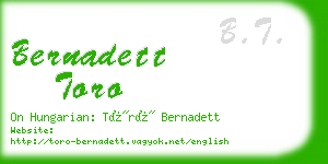 bernadett toro business card